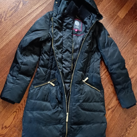 Vince Camuto Black Puffer Jacket with Hood - Picture 1 of 6